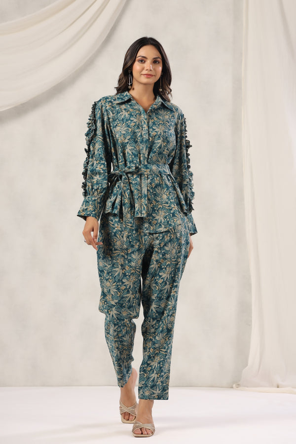 BLUE BIRD RUFLLED CO-ORD SET