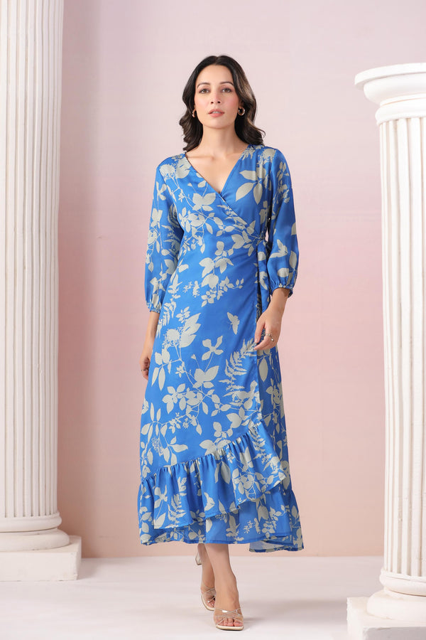 CELESTIAL BLUE WRAP DRESS